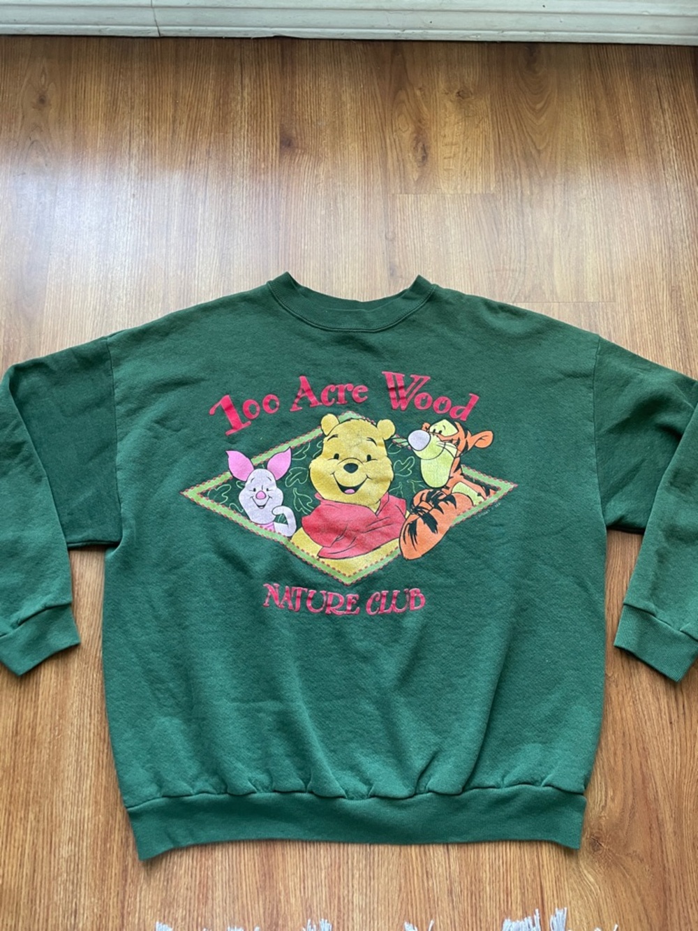 Disney Forest Green Pooh Graphic Sweatshirt with Pink Accents